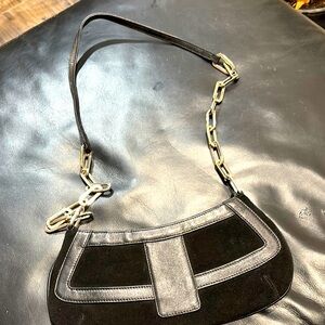 Black leather hand bag